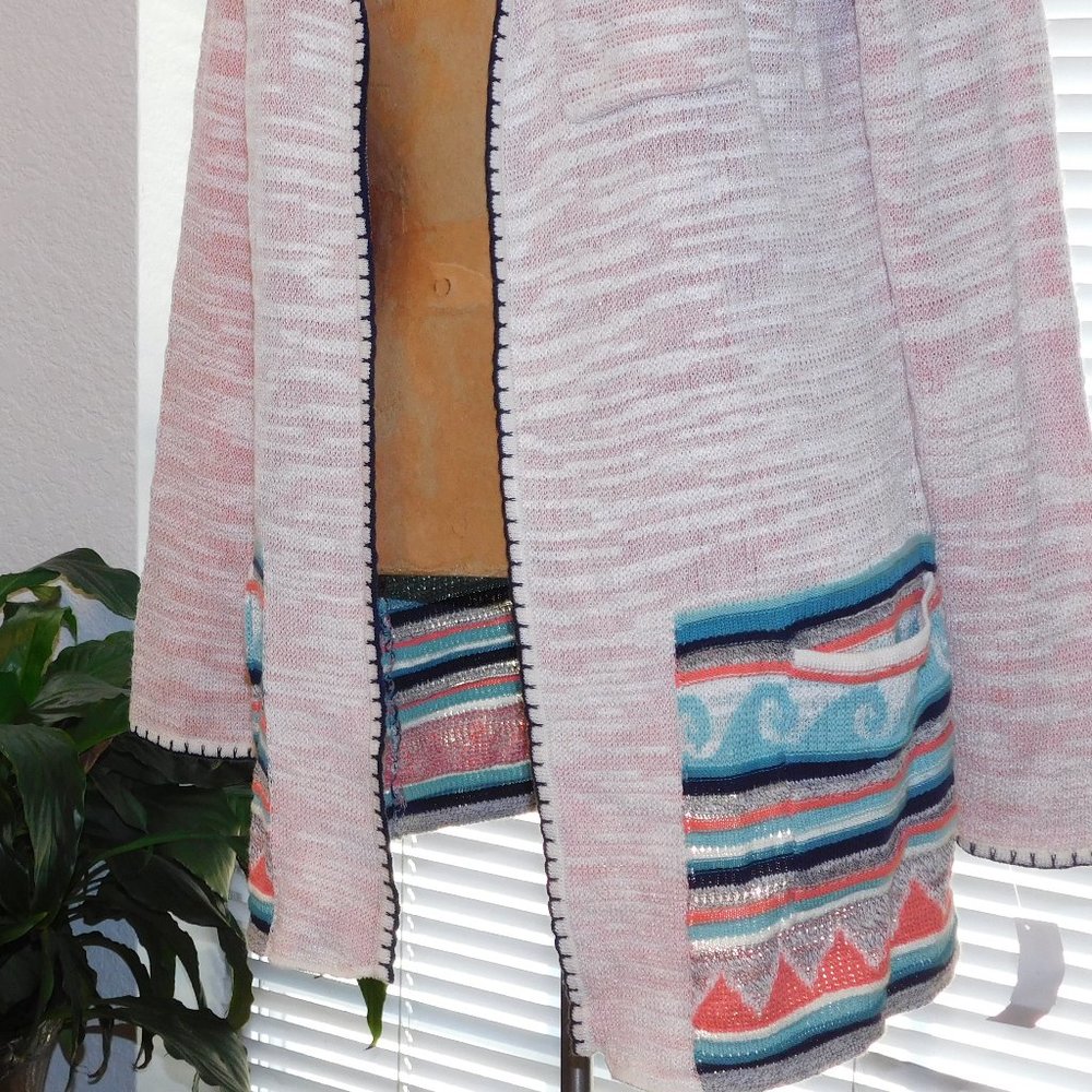 NWT Pink Palm Tree Sweater NIC+ZOE M - Picture 2 of 4